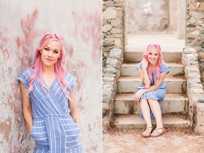 Leah Hope Photography | Phoenix Scottsdale Arizona South Mountain Desert Fashion Cotton Candy Colors Girl Pink Hair Pictures