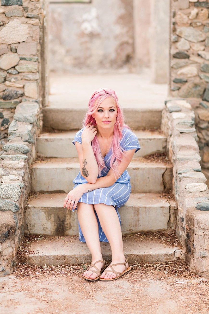 Leah Hope Photography | Phoenix Scottsdale Arizona South Mountain Desert Fashion Cotton Candy Colors Girl Pink Hair Pictures