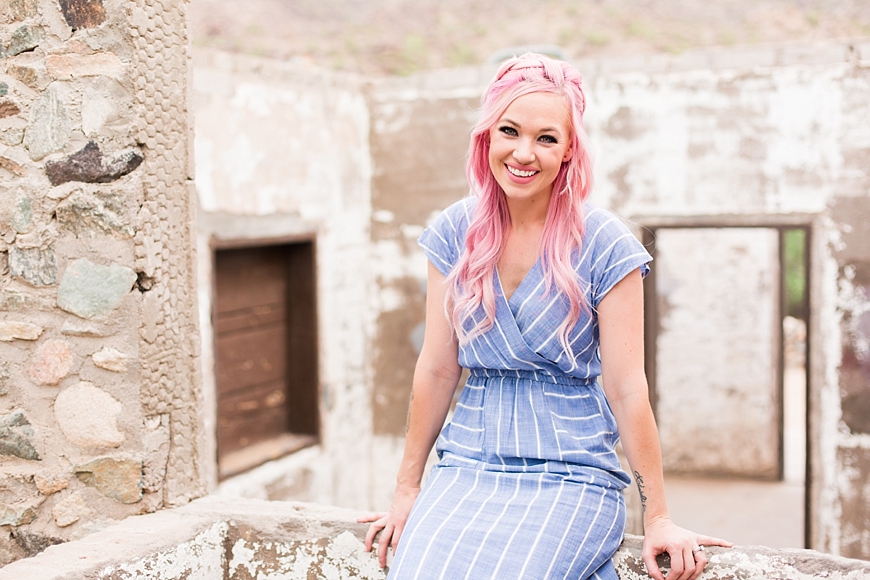 Leah Hope Photography | Phoenix Scottsdale Arizona South Mountain Desert Fashion Cotton Candy Colors Girl Pink Hair Pictures