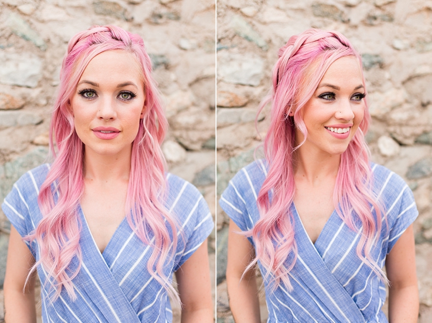 Leah Hope Photography | Phoenix Scottsdale Arizona South Mountain Desert Fashion Cotton Candy Colors Girl Pink Hair Pictures