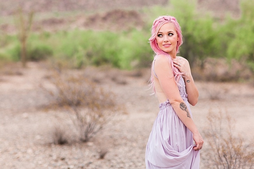 Leah Hope Photography | Phoenix Scottsdale Arizona South Mountain Desert Fashion Cotton Candy Colors Girl Pink Hair Pictures