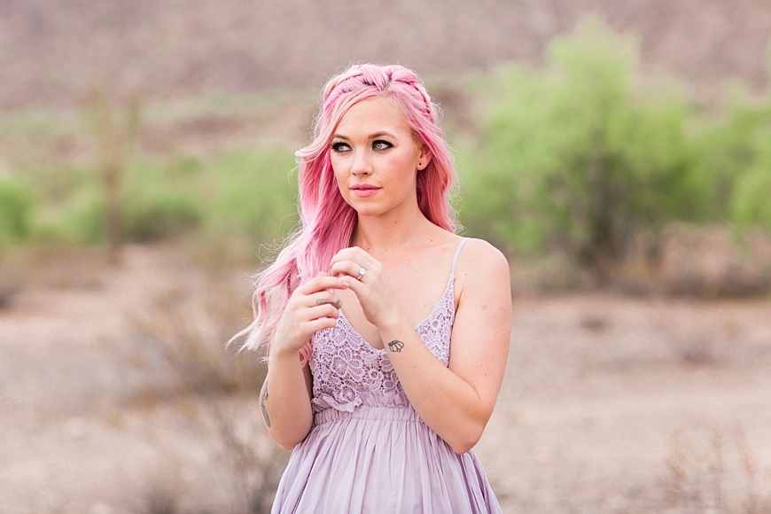 Leah Hope Photography | Phoenix Scottsdale Arizona South Mountain Desert Fashion Cotton Candy Colors Girl Pink Hair Pictures