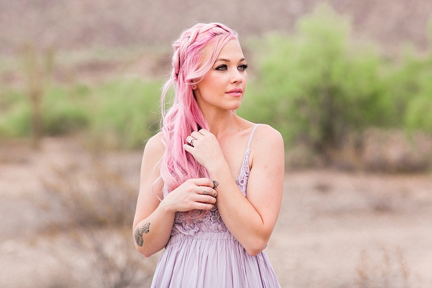 Leah Hope Photography | Phoenix Scottsdale Arizona South Mountain Desert Fashion Cotton Candy Colors Girl Pink Hair Pictures