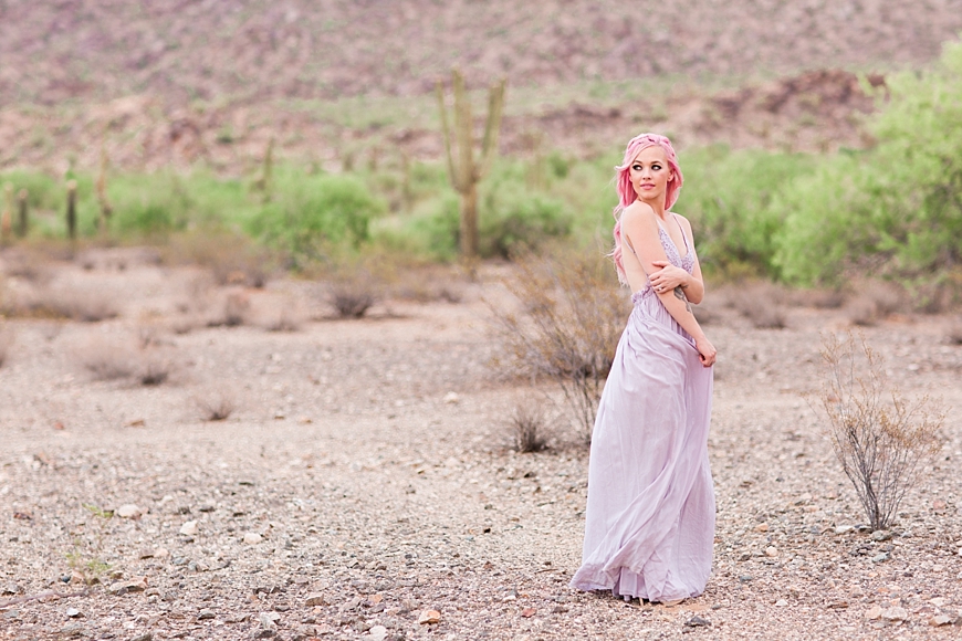 Leah Hope Photography | Phoenix Scottsdale Arizona South Mountain Desert Fashion Cotton Candy Colors Girl Pink Hair Pictures