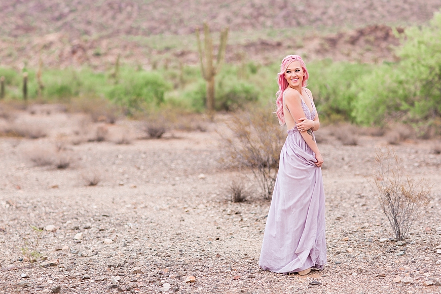 Leah Hope Photography | Phoenix Scottsdale Arizona South Mountain Desert Fashion Cotton Candy Colors Girl Pink Hair Pictures