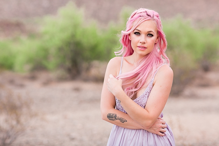 Leah Hope Photography | Phoenix Scottsdale Arizona South Mountain Desert Fashion Cotton Candy Colors Girl Pink Hair Pictures