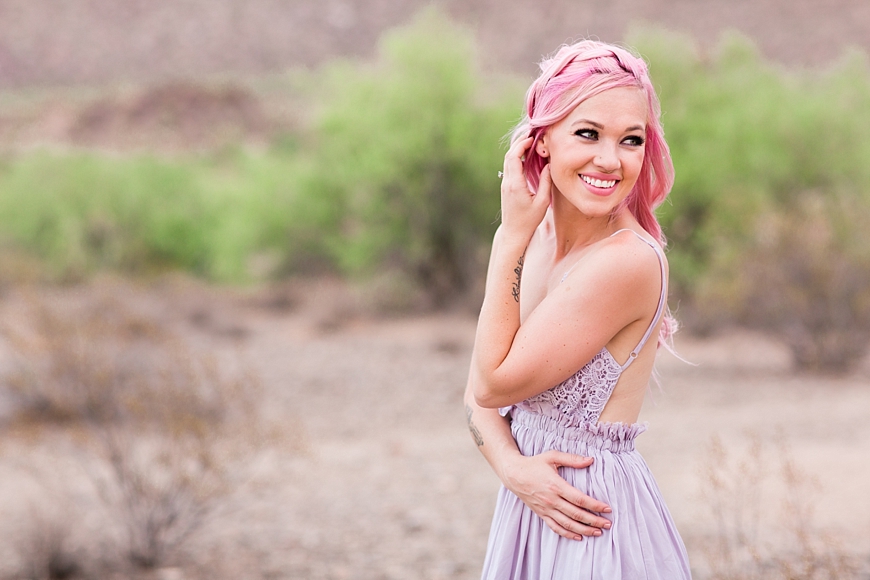 Leah Hope Photography | Phoenix Scottsdale Arizona South Mountain Desert Fashion Cotton Candy Colors Girl Pink Hair Pictures