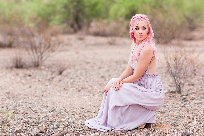 Leah Hope Photography | Phoenix Scottsdale Arizona South Mountain Desert Fashion Cotton Candy Colors Girl Pink Hair Pictures