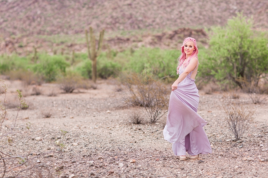 Leah Hope Photography | Phoenix Scottsdale Arizona South Mountain Desert Fashion Cotton Candy Colors Girl Pink Hair Pictures