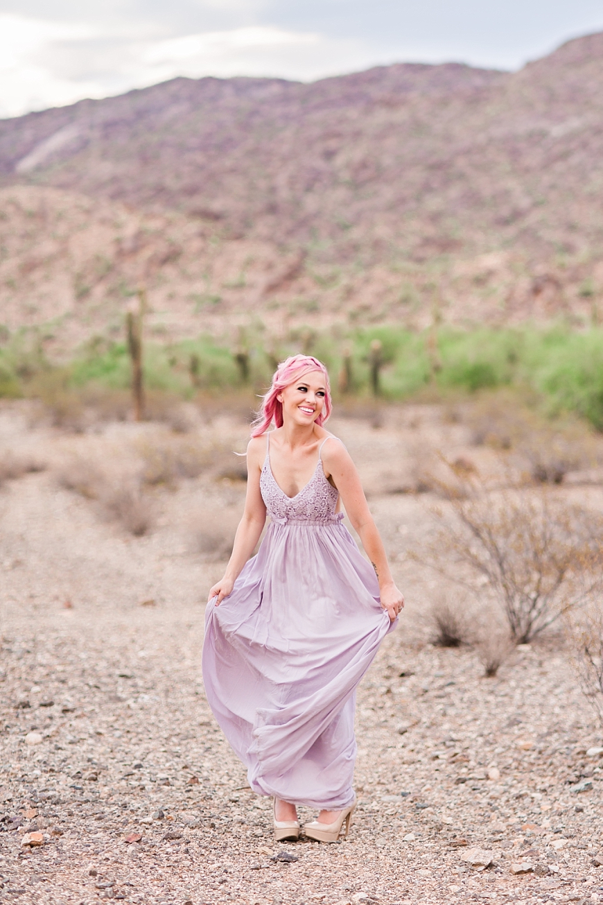 Leah Hope Photography | Phoenix Scottsdale Arizona South Mountain Desert Fashion Cotton Candy Colors Girl Pink Hair Pictures