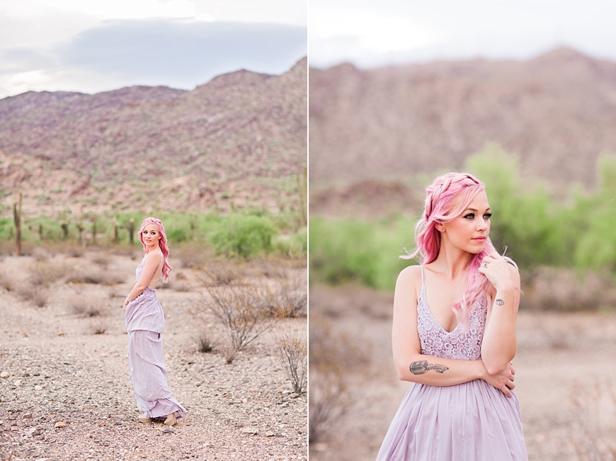 Leah Hope Photography | Phoenix Scottsdale Arizona South Mountain Desert Fashion Cotton Candy Colors Girl Pink Hair Pictures