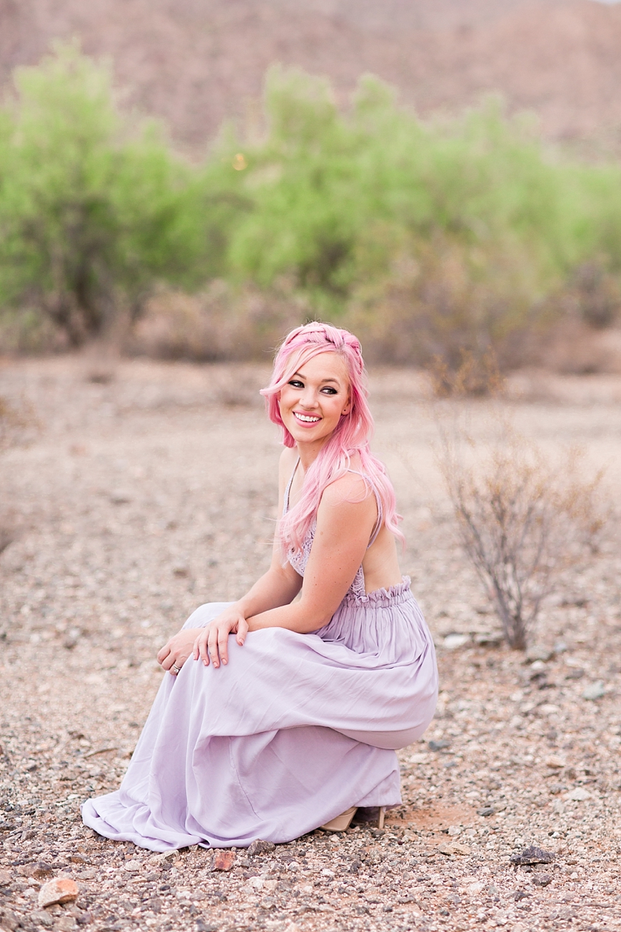 Leah Hope Photography | Phoenix Scottsdale Arizona South Mountain Desert Fashion Cotton Candy Colors Girl Pink Hair Pictures