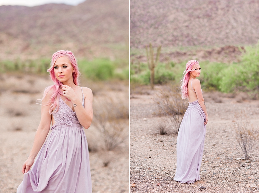 Leah Hope Photography | Phoenix Scottsdale Arizona South Mountain Desert Fashion Cotton Candy Colors Girl Pink Hair Pictures