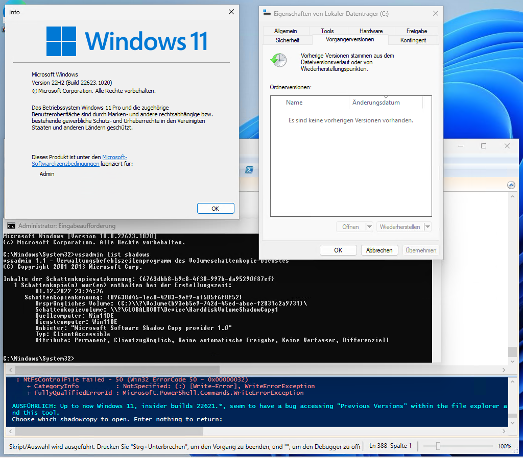 Windows 11 All 22H2 Builds explorer.exe Previous Versions / Shadowcopy ...