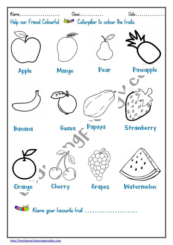 11 coloring pages of fruits free preschool - cartoon fruits coloring ...