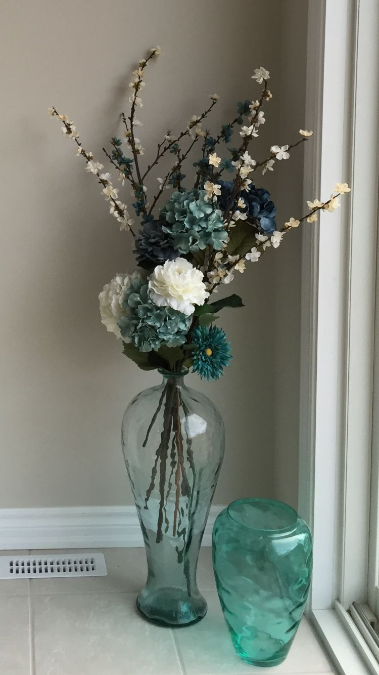 Sea Glass Floor Vase With Flowers Floor Vase Decor within sizing 750 X 1334