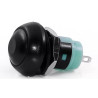 PUSH BUTTON IP67 WATERPROOF, LATCH, BLACK, SOLDER TAP, SPST