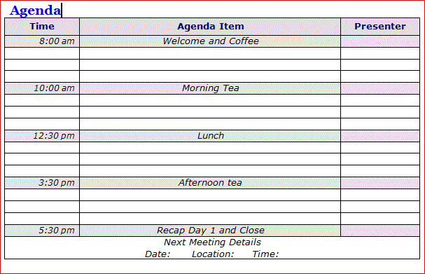 34 Creating 3 Day Meeting Agenda Template Maker with 3 Day Meeting Agenda Template