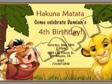 Lion King Birthday Invitation Template Free