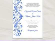 Wedding Invitation Template Royal Blue