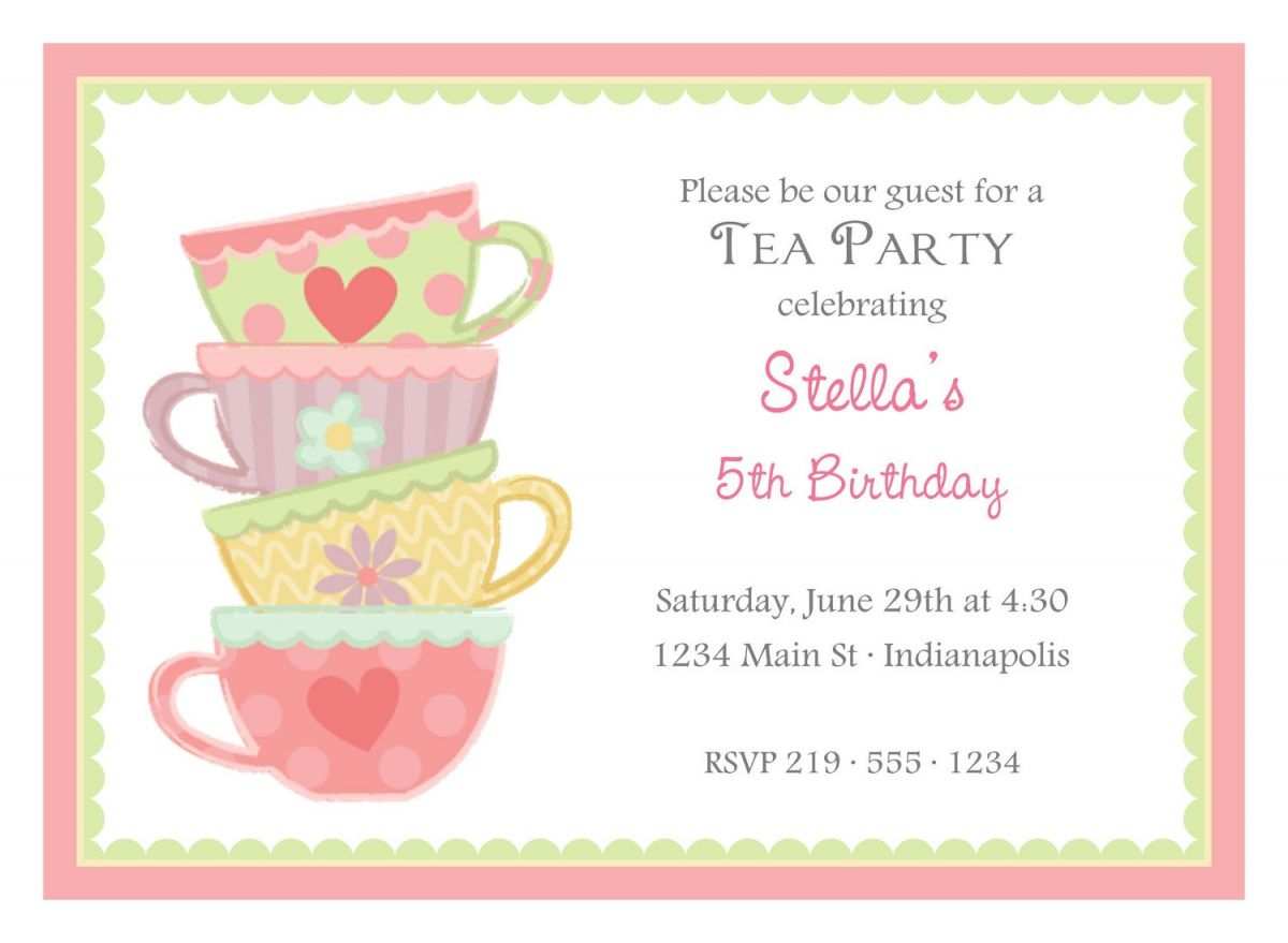 75 Creative Tea Party Invitation Template Word Templates with Tea Party Invitation Template Word