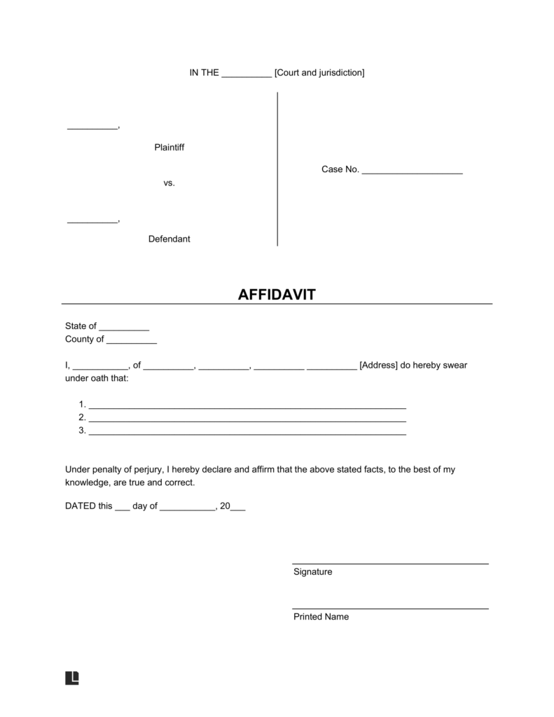 Affidavit General: Ready-to-use, Legally Binding,