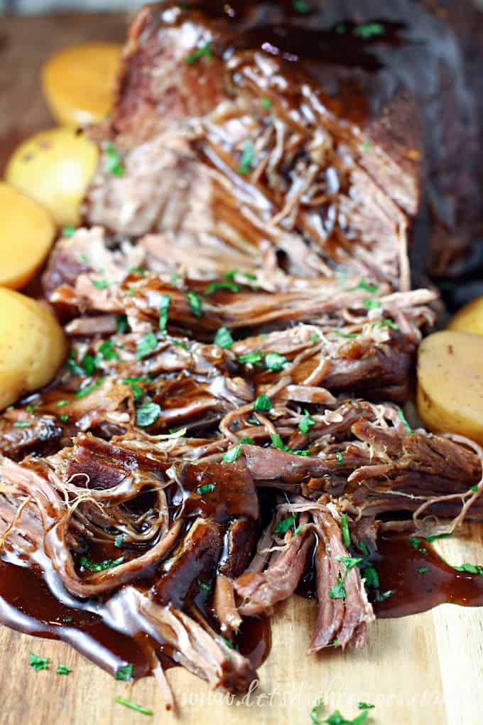 Slow Cooker Balsamic Glazed Roast Beef