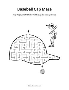 Baseball Cap Shaped Maze