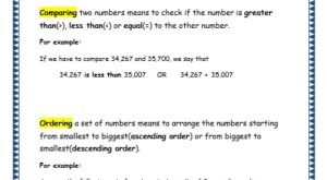 Comparing and Ordering 5 and 6 Digit Numbers grade 4 resources printable worksheets topic