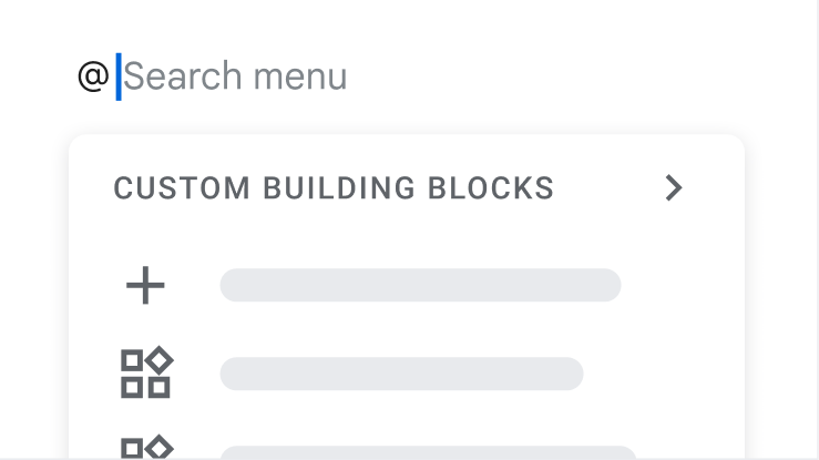 Reusing a content block in Docs. 