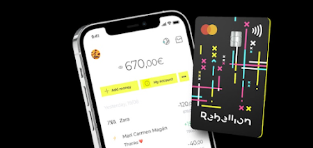 Mobile phone with app and Rebellion Pay card