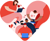 developers in heart shape