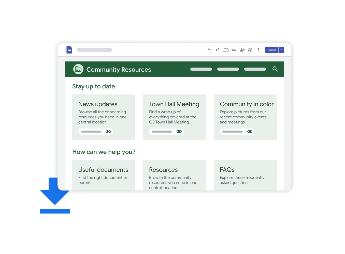 Illustration graphique de Workspace – recherche d'un fichier dans Google Disque