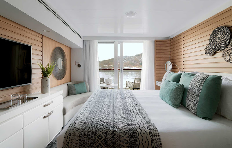 A Prestige Suite aboard Ponant’s Le Champlain. 