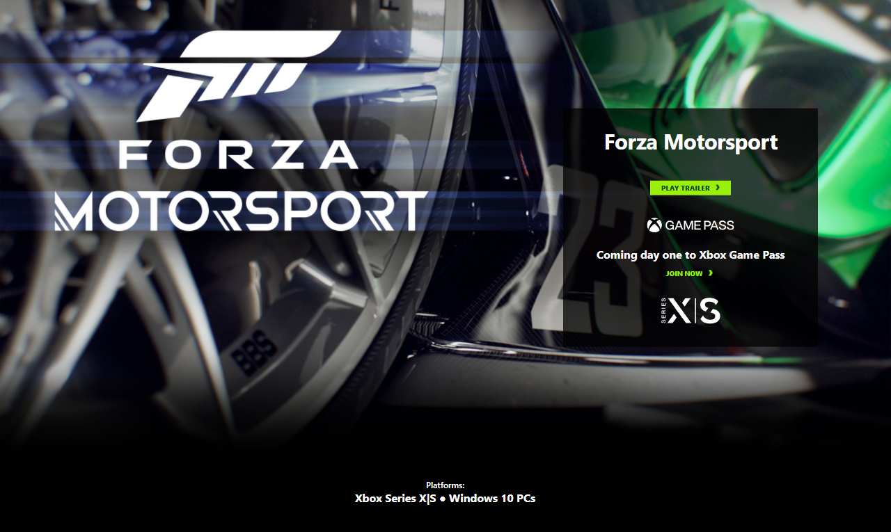 Forza motorsport 8 on Game pass 