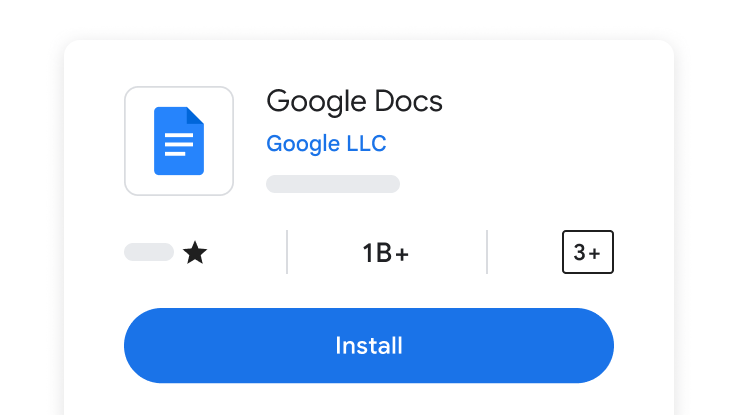 App install screen for Google Docs