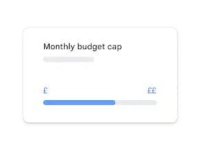 Illustration of UI shows a monthly budget being adjusted