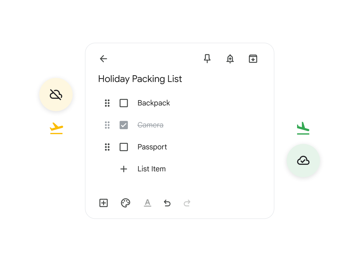 UI of a checkbox list available offline