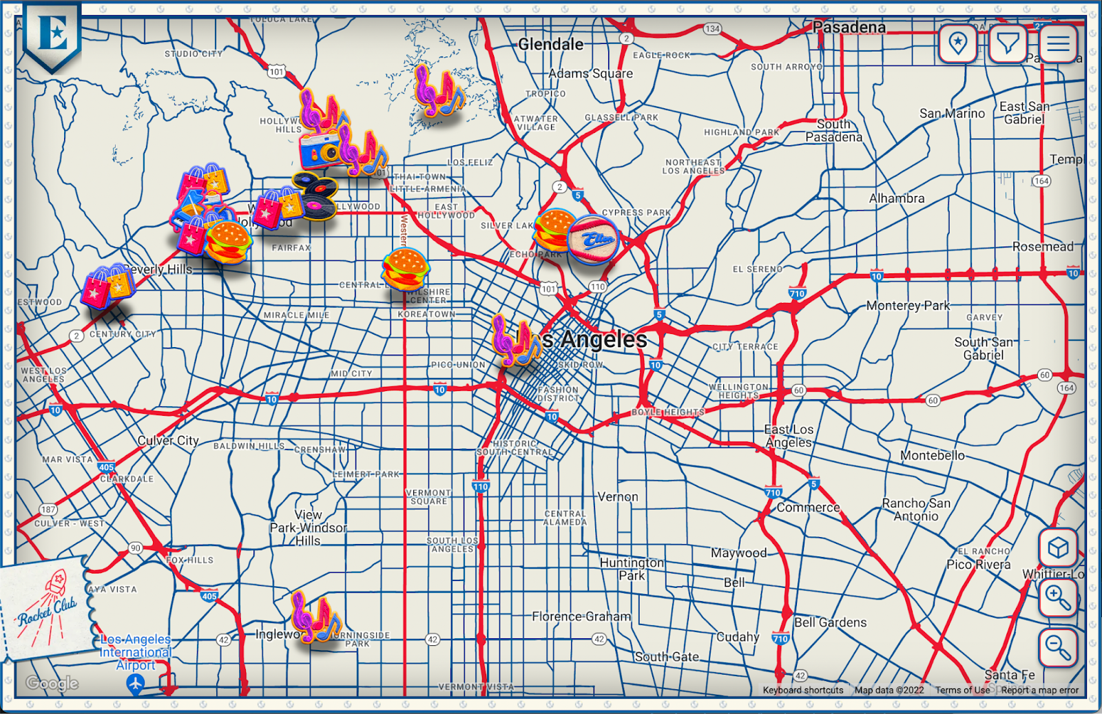 Mapping Elton John's North American tour with custom styles and pins.