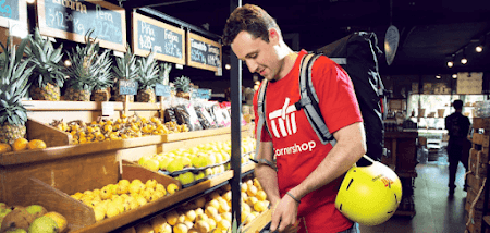 Cornershop driver shopping for groceries