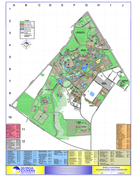 Georgia Southern University Map Statesboro Georgia Mappery