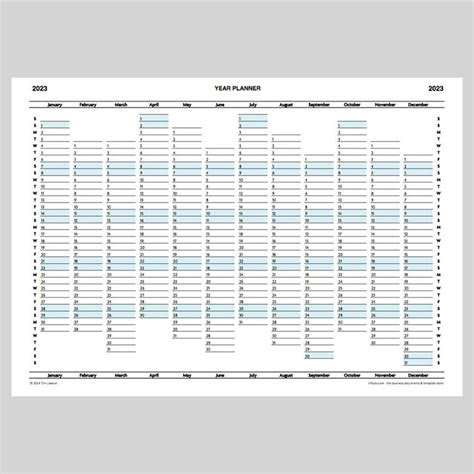  2023 year planner calendar download for a4 or a3 print infozio