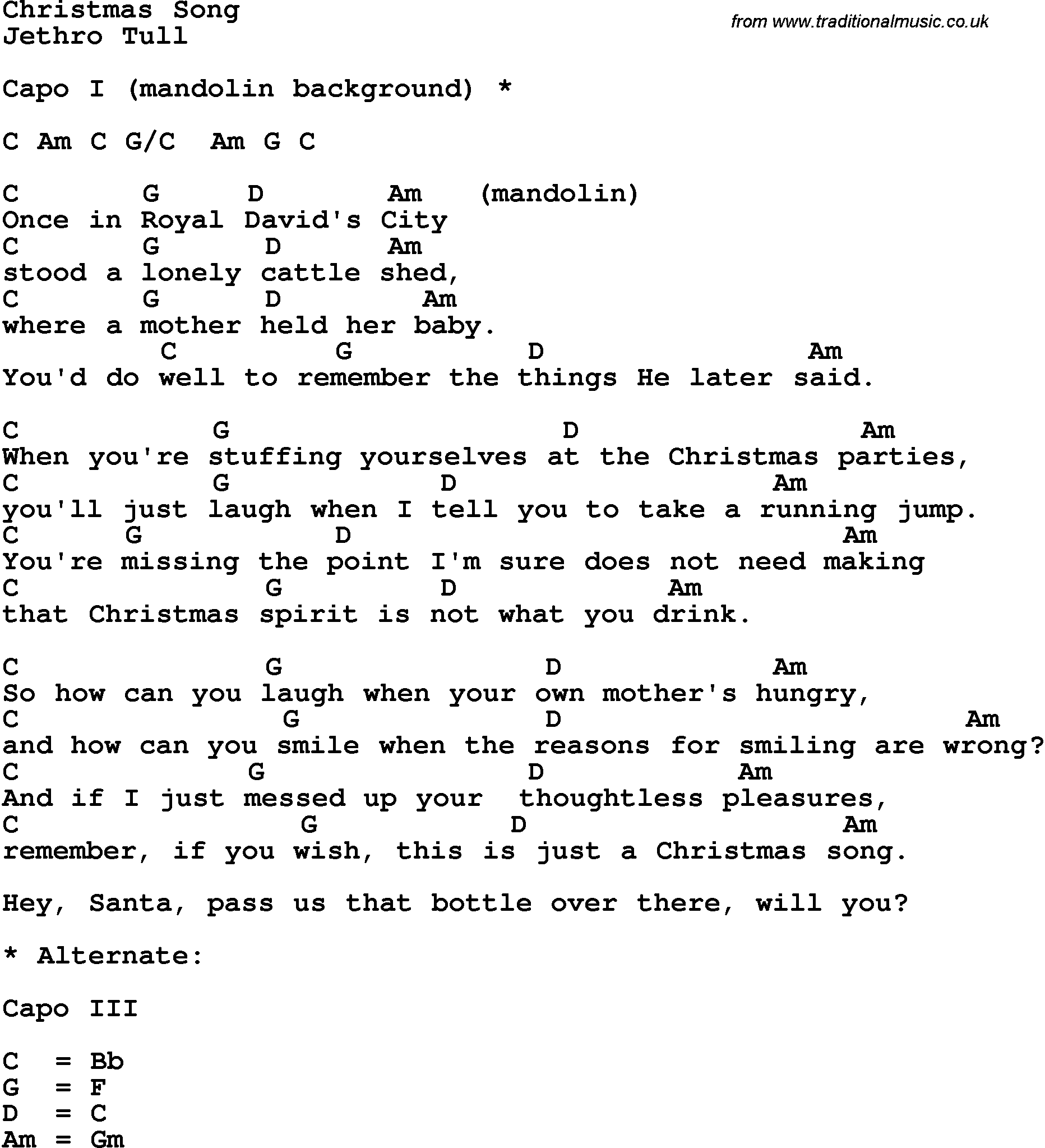 The Christmas Song Chords