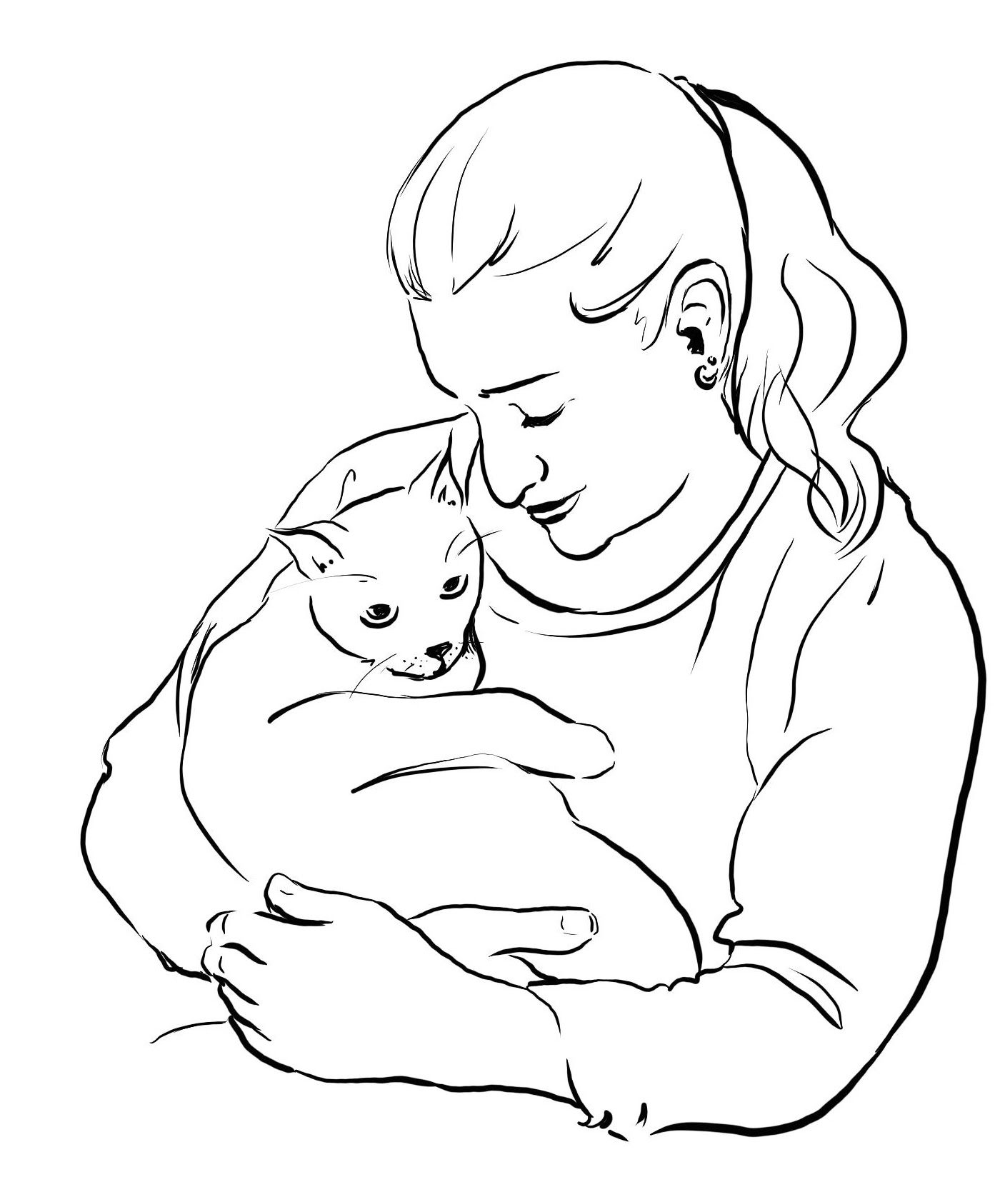 pics Woman Holding Cat Drawing lisa gates