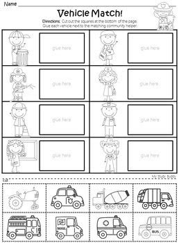 Work on matching jobs with the correct community helpers using these free puzzle printables. community helpers worksheets kindergarten by my study buddy tpt