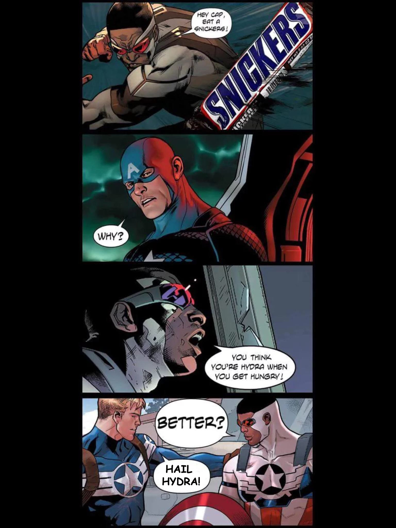 Hey Cap Eat A Snickers Marvel