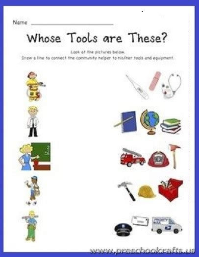 It is great for helping kids . match community helpers worksheets for preschool preschool crafts