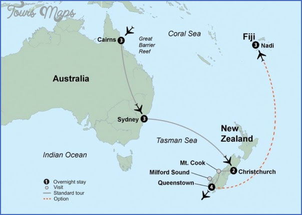 Map Of New Zealand And Australia And Fiji - Toursmaps.com ®