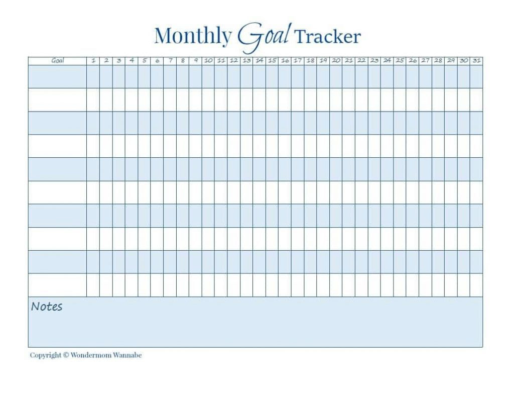 Monthly Goal Tracker 1024x790