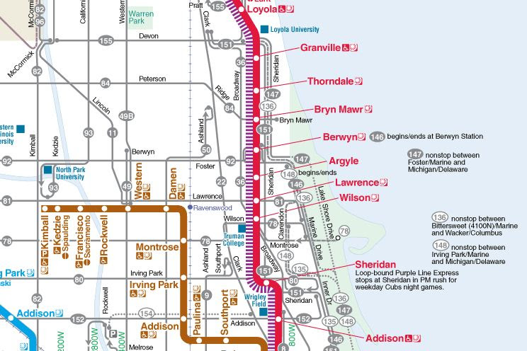 Red Line Map Chicago